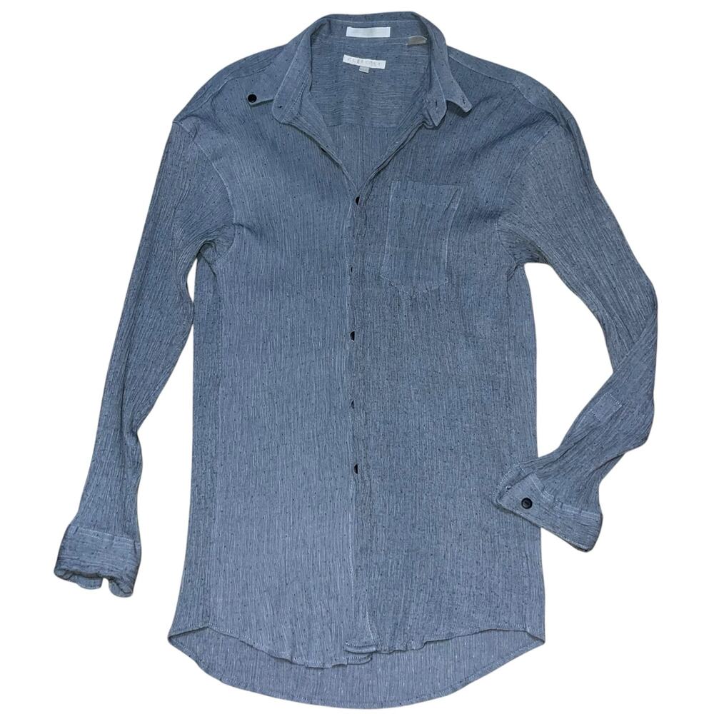 Elliott Gray Crinkle Button Up Shirt